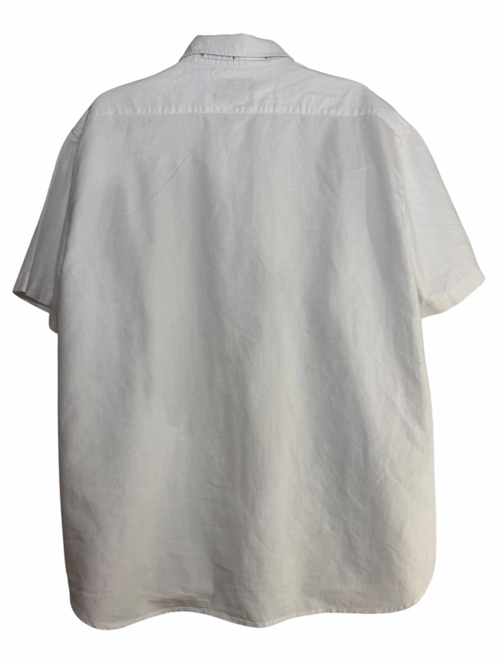Banana Republic White Short-Sleeve Button-Down Shirt XXL Linen Blend - Picture 2 of 8